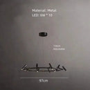 Axyaa LED Metal Chandelier: Minimalist Suspension Light for Dining Room Height Adjustable