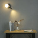 Axyaa Modern LED Glass Ball Wall Lamp Rotatable Sconces for Bedroom & Living Room