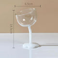 Axyaa Clear Flower Base Bent Stem Goblet 200ml Drinking Glass Set