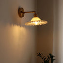 Axyaa Green Glass LED Wall Light for Home Decor, Japanese Style, Living Room, Bedroom
