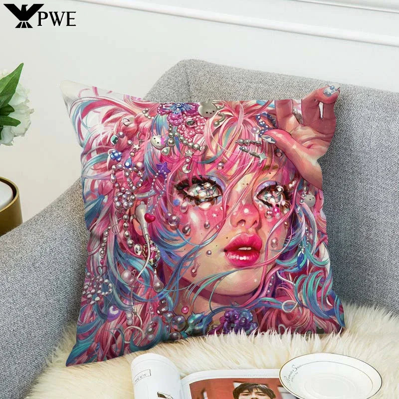 Axyaa Art Decor Pillow Cover 45x45 for Home & Car Decor