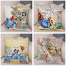 Axyaa Cartoon Bear Cushion Cover - Cute Animal Pillowcase for Sofa and Children's Room