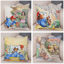 Axyaa Cartoon Bear Cushion Cover: Cute Sofa Decoration for Kids' Room