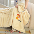 Axyaa Winter Warm Embroidered Lamb Wool Blanket