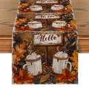Maple Leaf Watercolor Table Runner for Kitchen Holiday Parties by Axyaa
