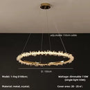 Axyaa Crystal Dimmable Pendant Light: Modern Lustre Circle Hanging Lamp, Gold Finish.