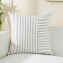 Axyaa Modern Striped Linen Pillow Covers 18x18 Square Throw Patchwork Decor