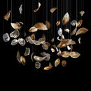 Axyaa Golden Glass Leaves Chandelier | Large Luxury Lighting Fixture