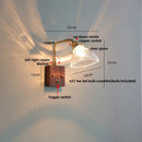 Axyaa Clear Glass LED Wall Lights with Modern Toggle Switch, Walnut Copper Stair Light