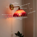 Axyaa Vintage Copper Glass Wall Sconce Indoor Bedside Light Fixture