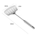 Axyaa Stainless Steel Fish Spatula with Wood Handle - Nonstick Slotted Pan Scoop