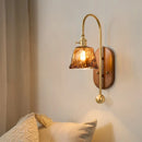 Axyaa Glass Wall Lamp, French Retro Aisle Style for Homestay Bedside