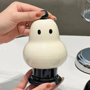 Axyaa Pear Cotton Swab Holder: Plastic Q-tip & Pad Organizer Container