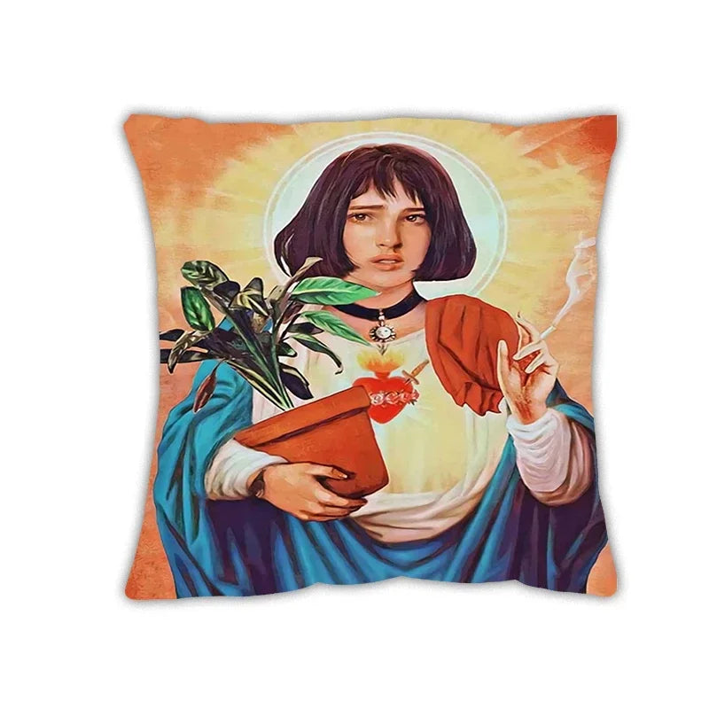 Axyaa Jesus Hip Hop Cushion Cover - Rapper Pillow Case for Home Decor