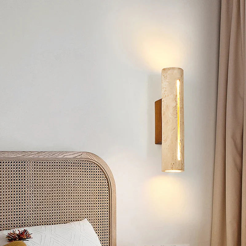Axyaa Wabi Sabi Style Natural Stone Wall Lamp - Up Down LED Sconce
