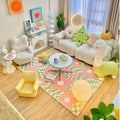 Axyaa Checkerboard Bedside Carpet: Soft Fashion Rug for Dopamine Bedroom