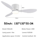 Axyaa Minimalist Ceiling Fan LED Light Motor High Air Volume Remote Control.