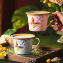 Axyaa Ceramic Butterfly Coffee Cup with Lid | Exquisite Afternoon Tea Floral Mug