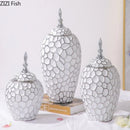 Axyaa Ceramic Flower Vase with Lid - Floral Arrangement & Storage Solution