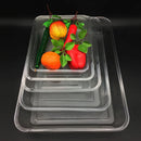 Axya Clear Rectangular Plastic Serving Tray Set for Food, Fruits, and Vegetables
