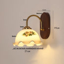 Axyaa Walnut Wood LED Wall Light Sconce Fixture with Pull Chain Switch