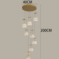 Axyaa Crystal Chandelier Stair Pendant Light Living Room Interior Lighting