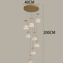 Axyaa Crystal Chandelier Stair Pendant Light Living Room Interior Lighting