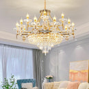 Axyaa Luxury Crystal Chandelier for European-Style Living Room, Bedroom, and Stairwell