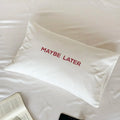 Axyaa White Cotton Pillowcase with Letter Print, Soft & Breathable Single Cover