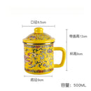 Axyaa Enamel Tea Cup with Lid, Large Capacity Portable Coffee Mug, Korean Style Drinkware