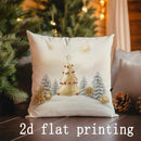 Axyaa Christmas Tree & Ornament Printed Pillow Covers for Sofa, Bedroom, Car