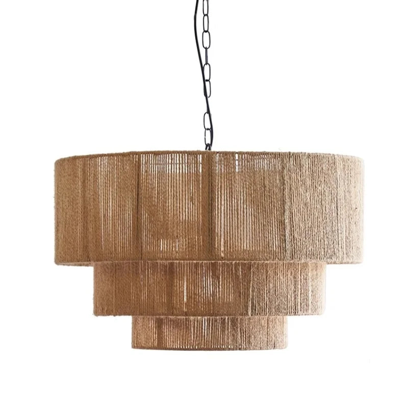 Nordic Hemp Rope Pendant Lights by Axyaa - E27 LED Chandeliers for Minimalist Spaces