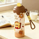 Axyaa Ice Cream Thermal Water Bottle with Straw: 316 Stainless Steel Insulated Cup