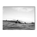 Axyaa Surfboard Coastal Wall Art Canvas - Black and White Beach Posters