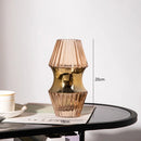 Axyaa Gold Border Copper Inlay Champagne Glass Vase for Flower Arrangement