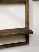 Axyaa Charcoal Wooden Floating Shelf Square Display Storage Rack