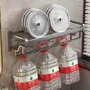 Axyaa Double Rod Towel Hanger with Mesh Basket for Bathroom Toiletries