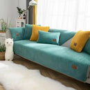 Axyaa Plush Lamb Wool Sofa Cover: Soft, Warm, Non-Slip Slipcover for Modern Living Room