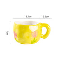 Axyaa Flower Heart Ceramic Mug, Irregular Creative Style Coffee Cup