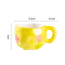 Axyaa Flower Heart Ceramic Mug, Irregular Creative Style Coffee Cup