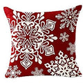 Axyaa Christmas Snowflake Red Bear Linen Pillow Cover 45x45 Square