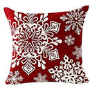 Axyaa Christmas Snowflake Red Bear Linen Pillow Cover 45x45 Square