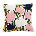 Axyaa Floral Embroidered Throw Cushion Cover Cotton Pillowcase for Living Room Sofa.