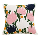 Axyaa Floral Embroidered Throw Cushion Cover Cotton Pillowcase for Living Room Sofa.