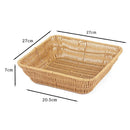Axyaa Rattan Fruit Plate & Tea Tray: Retro Woven Storage Basket for Picnics & Snacks
