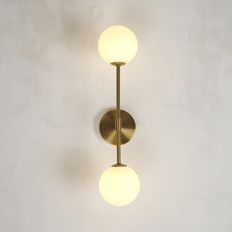 Nordic Glass Ball Gold Wall Sconce by Axyaa