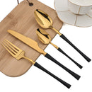 Axyaa Gold Stainless Steel Dinnerware Set Knife Fork Spoon Flatware Kitchen Wedding