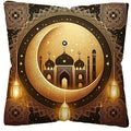 Axyaa Golden Crescent Castle Mandala Pillowcase - Elegant Ramadan Home Decor