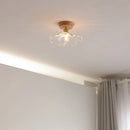 Axyaa Glass Wood LED Ceiling Lights Fixture Modern Ceiling Lamp