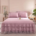 Axyaa Lace Bed Skirt - French Romantic Princess Style Single Piece